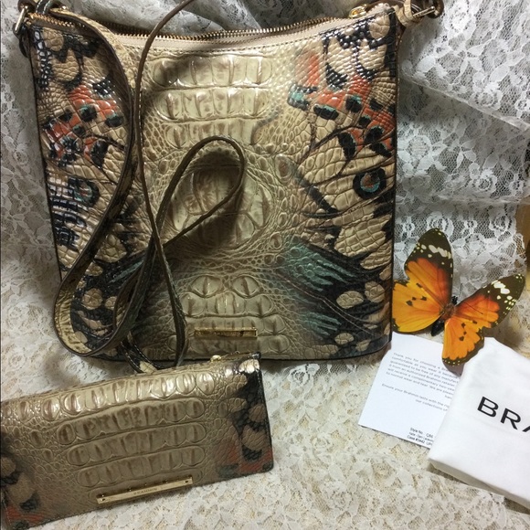 $FIRM$ NO OFFERS -2 Pc (**FINAL $$) NWT Brahmin LACEWING CROSSBODY & ADY WALLET - Picture 2 of 7